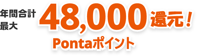 年間合計最大48,000Pontaポイント還元!