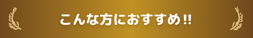 こんな方におすすめ‼
